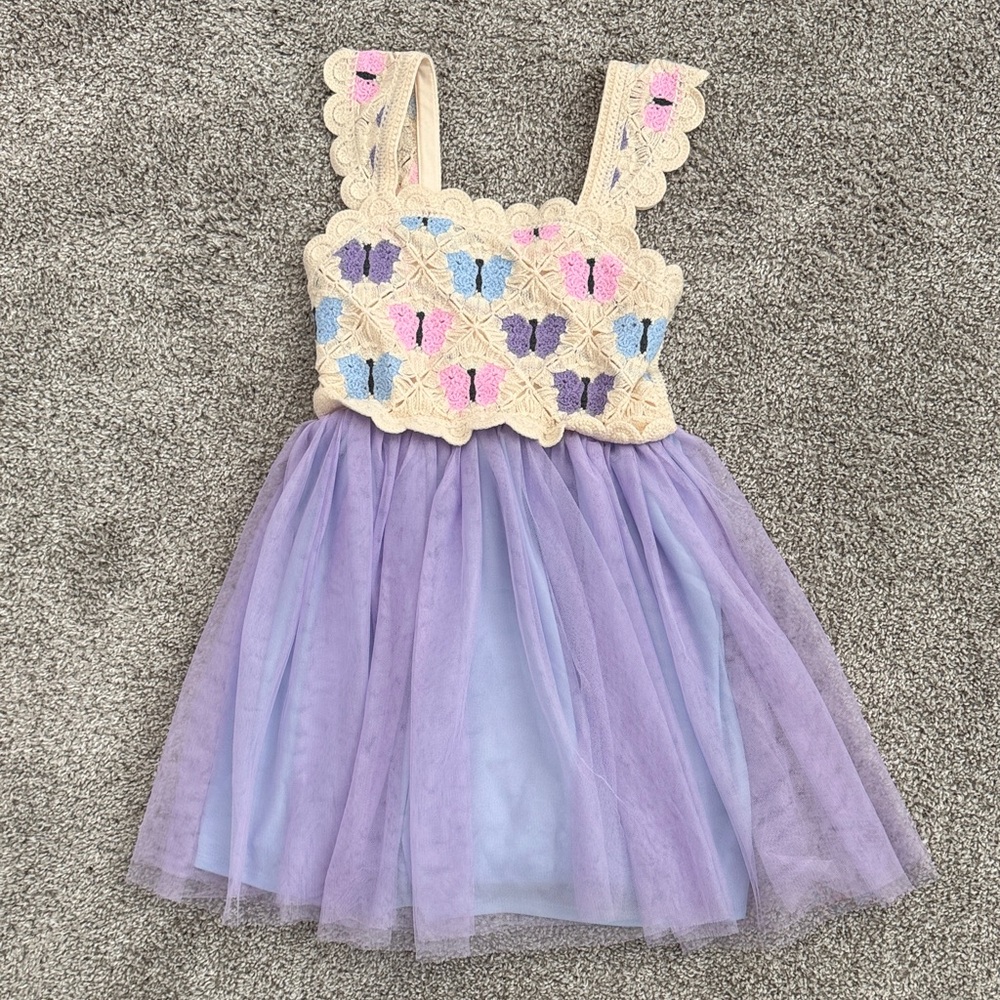 Lilt Purple and Cream Crochet Dress - Picture 1 of 3